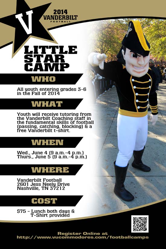 Discount on Little Star youth football camp Vanderbilt News