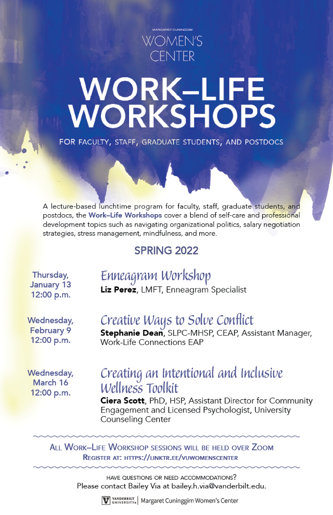 Work-Life Workshops spring 2022