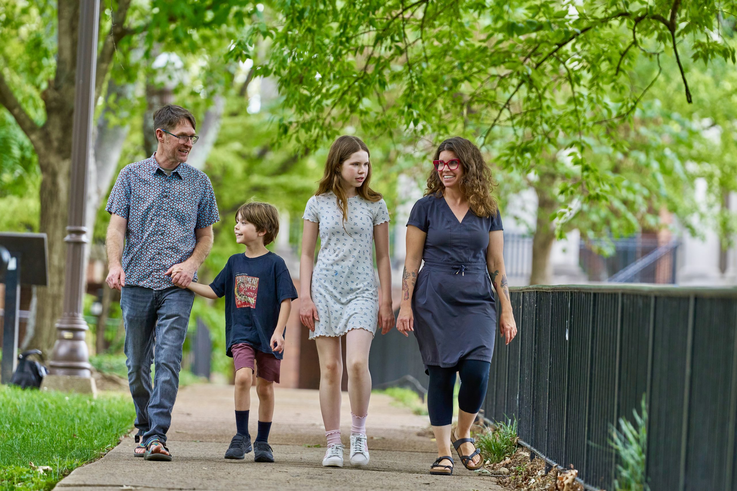 Jessica Oster, associate professor of earth and environmental sciences and director of graduate studies, with her family