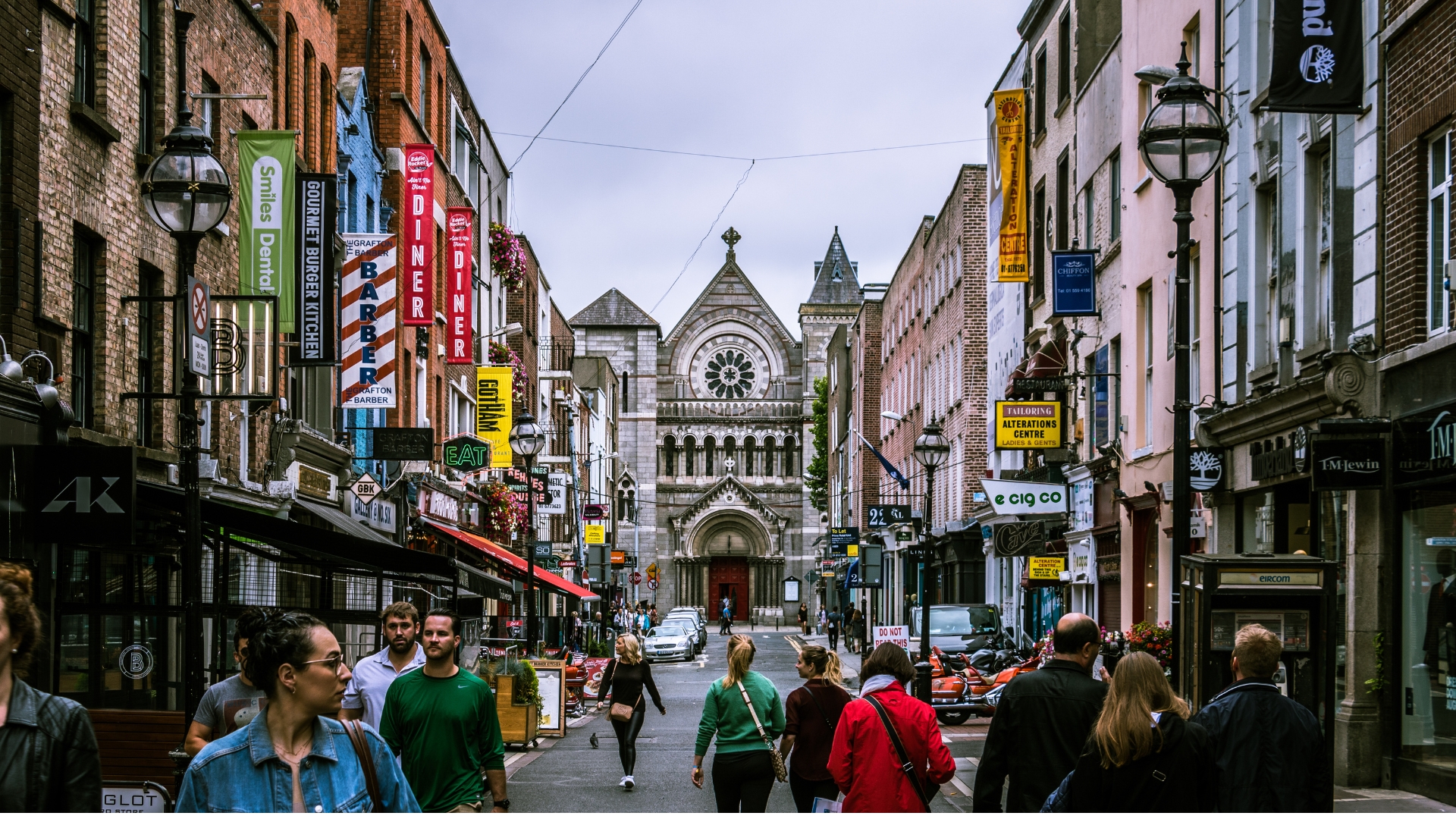 busy neighborhood city street