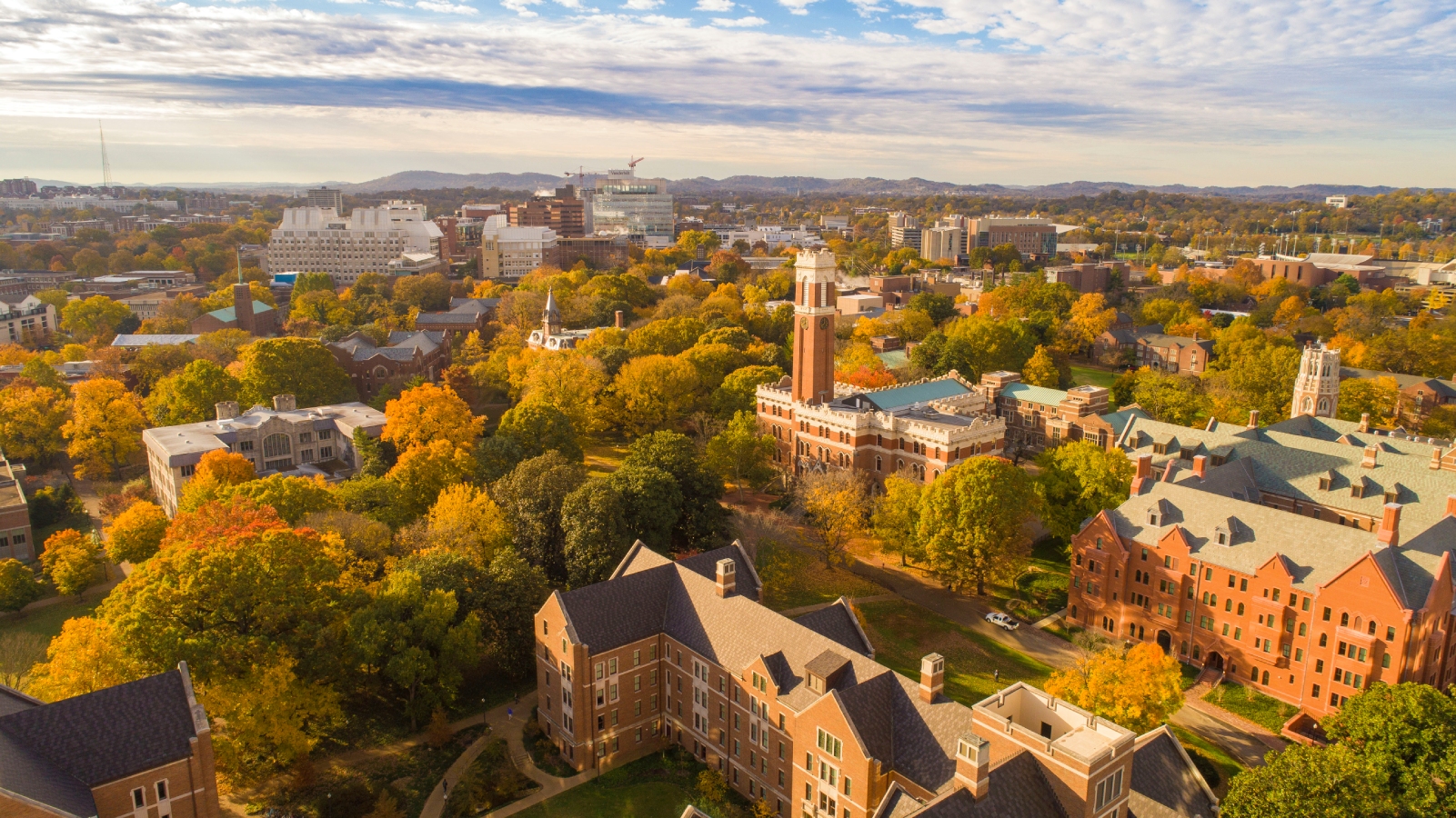 Aerial view of the Vanderbilt University campus