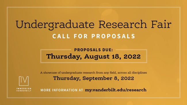 Fall Undergraduate Research Fair set for Sept. 8; student proposals now being accepted