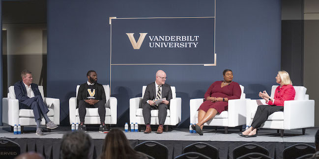 The Commodore Way: Perspectives on Success in Vanderbilt Athletics. Vanderbilt Athletics special projects director and New York Times bestselling author Andrew Maraniss as he leads a discussion with former Commodore student-athletes, each with a unique story about their experience during a pivotal moment in the university’s history. The panel will be introduced by Candice Lee, vice chancellor for athletics and university affairs and athletic director. Panelists: Earl Bennett, BS, MEd’09 (Football): director of player development, Vanderbilt football; Nicole Jules - BA’06 (Basketball): Dean of students and varsity girls basketball coach at University School of Nashville; Drew Maddux - BA’98 (Basketball): executive vice president, Dufresne Spencer Group; Ann Price - BA’72, MD’78 (Tennis): associate professor of medicine and an associate professor of medical education and administration, Vanderbilt University School of Medicine.