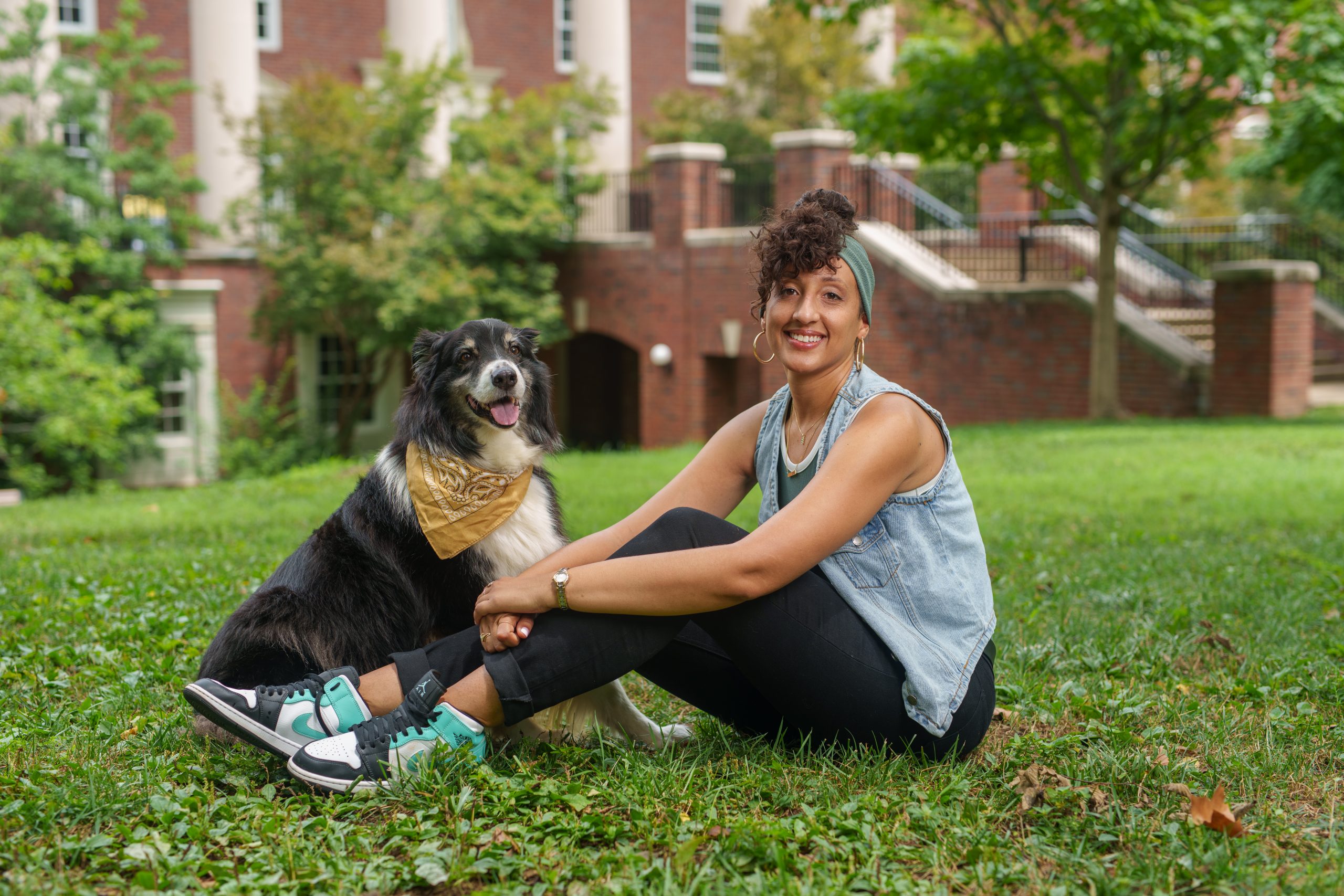 Brittany Chase, lecturer in ethnomusicology, and her dog!