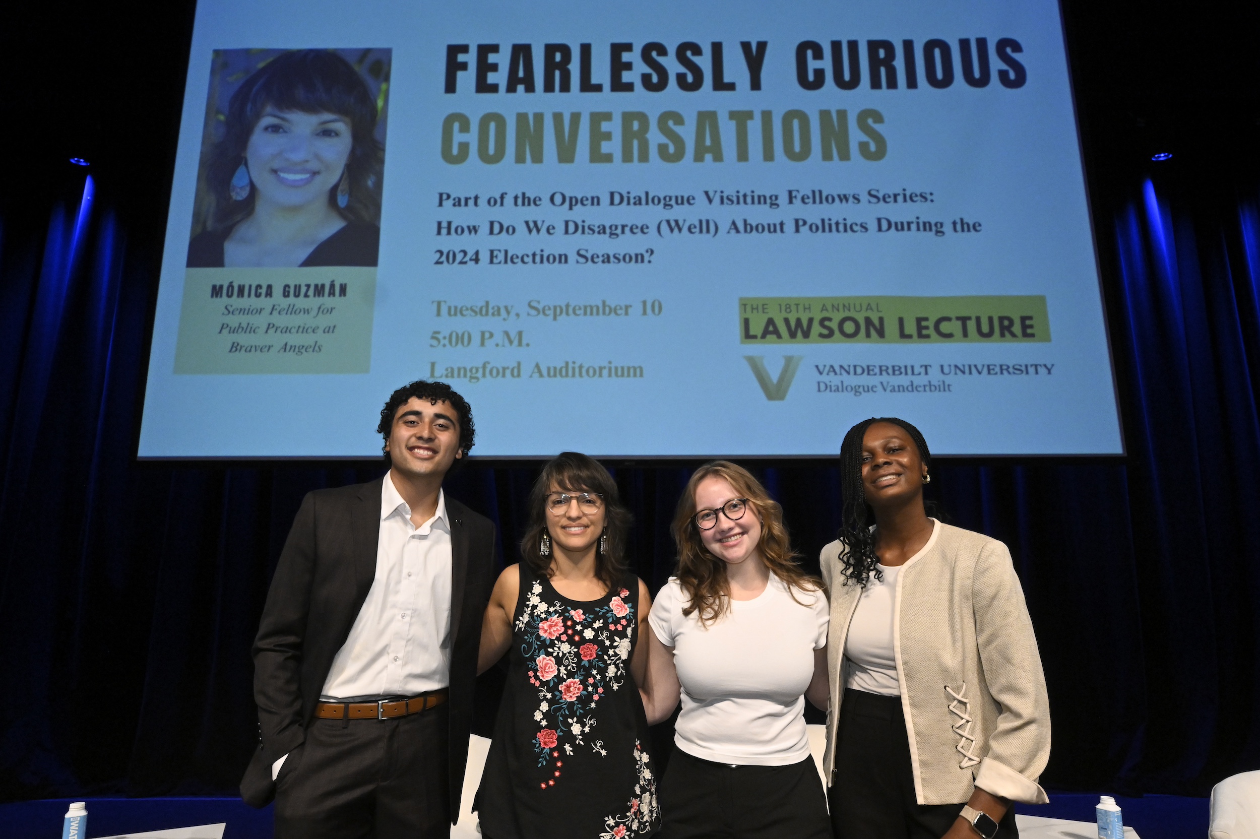 The Lawson Lecture featuring author Monica Guzman takes place in Langford Auditorium. 