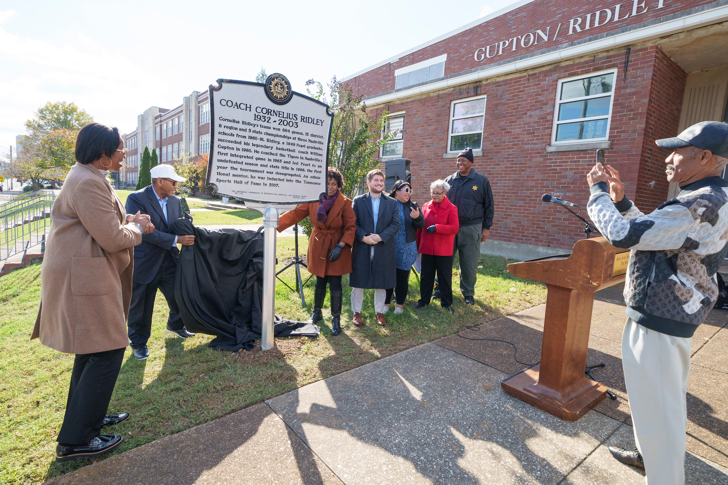 Coach Ridley Historical Marker Dedication at MLK Magnet School.