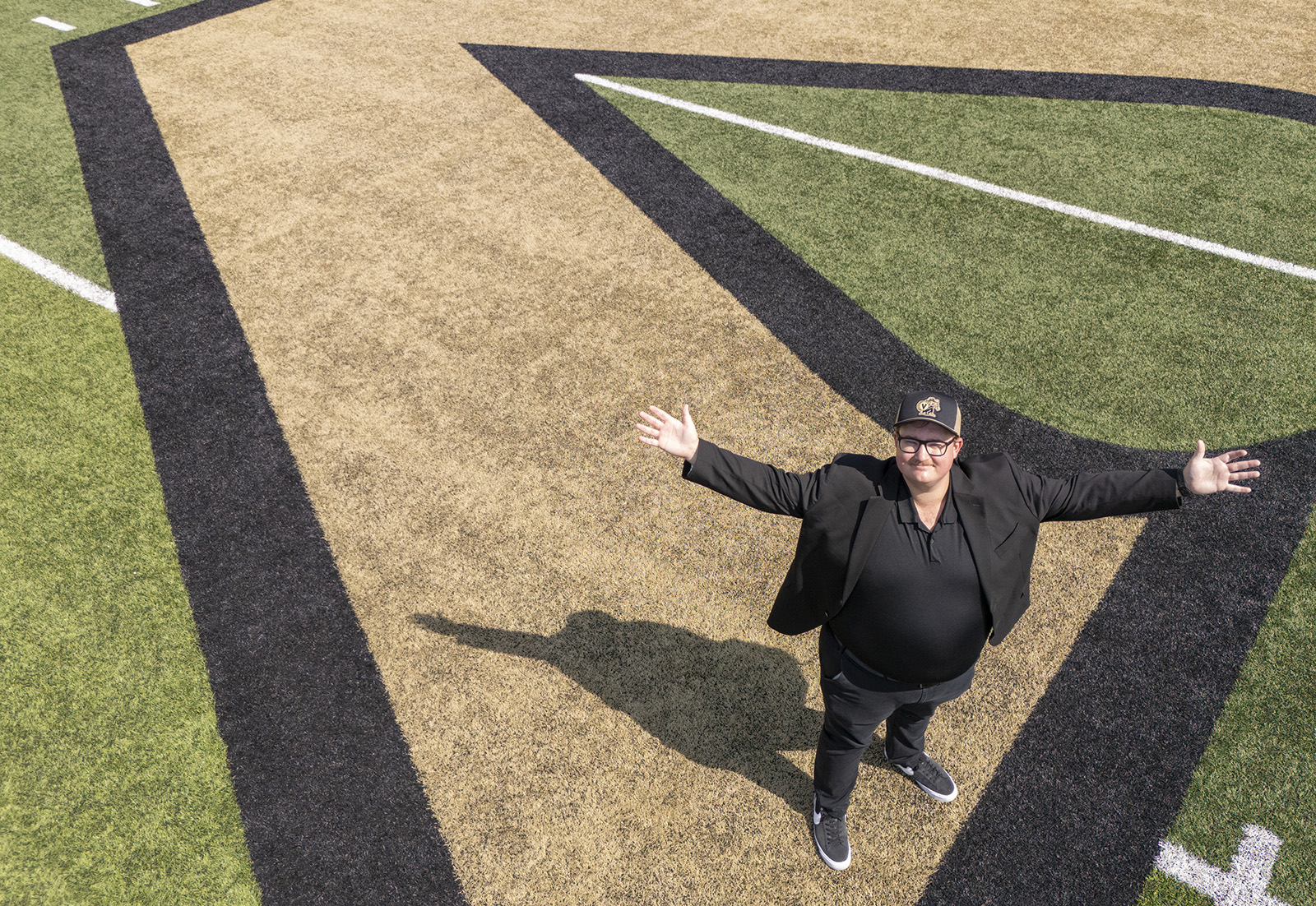 Portrait shot of Clark Hubbard at First Bank Stadium, Vanderbilt University