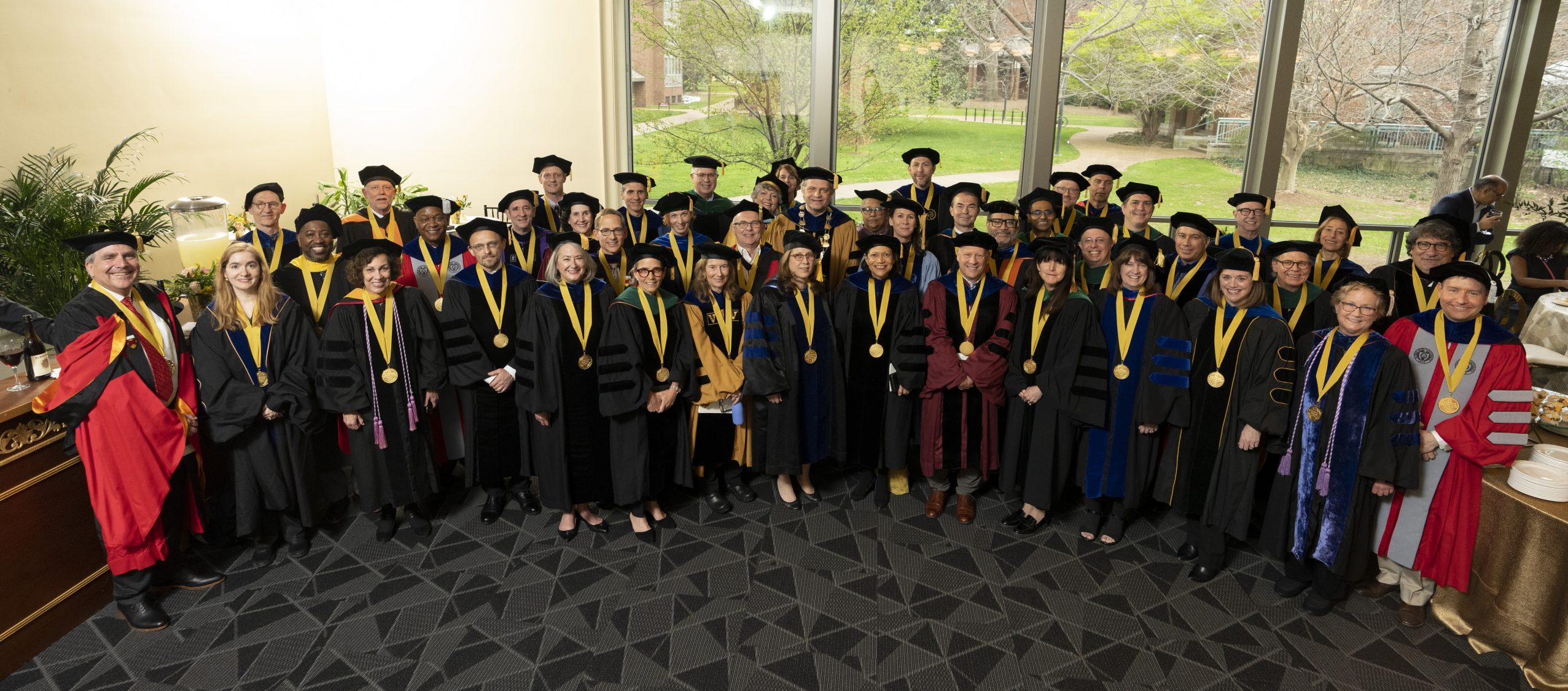 Members of Vanderbilt University's faculty in academic regalia