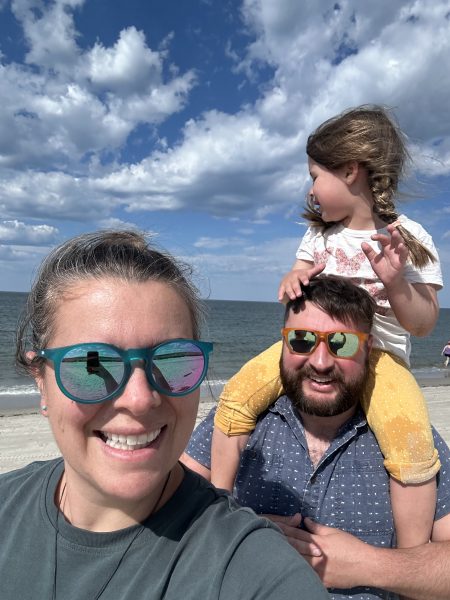 Bailey Spaulding and family on the beach