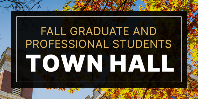 Town hall for graduate and professional students scheduled for Sept. 15