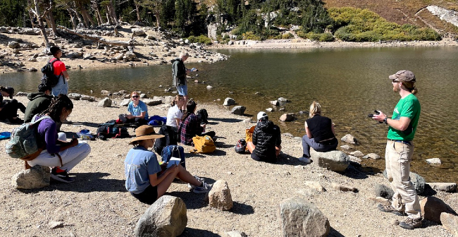 Colorado immersion Professor Dan Morgan and students