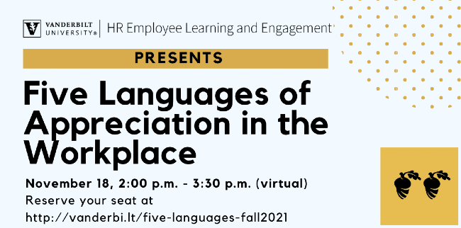 ‘5 Languages of Appreciation in the Workplace’ Nov. 18