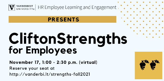 HR Employee Learning and Engagement presents: ‘CliftonStrengths for Employees’ Nov. 17