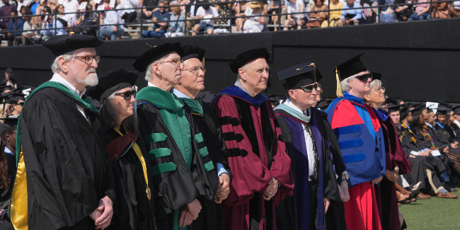 Vanderbilt recognized retiring faculty during the university's Commencement ceremony on May 13.