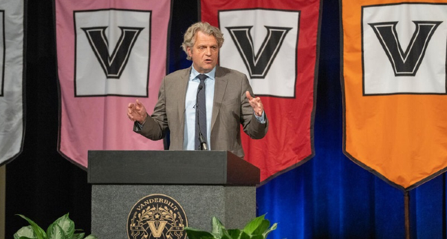 Diermeier outlines Vanderbilt’s global path forward, presents faculty awards