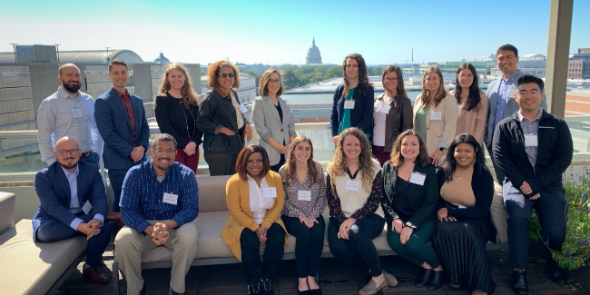 Nineteen Vanderbilt Ph.D. students and postdoctoral scholars joined the office of federal relations team in Washington, D.C. for a two-day Federal STEM Policy and Advocacy seminar. (Vanderbilt University)