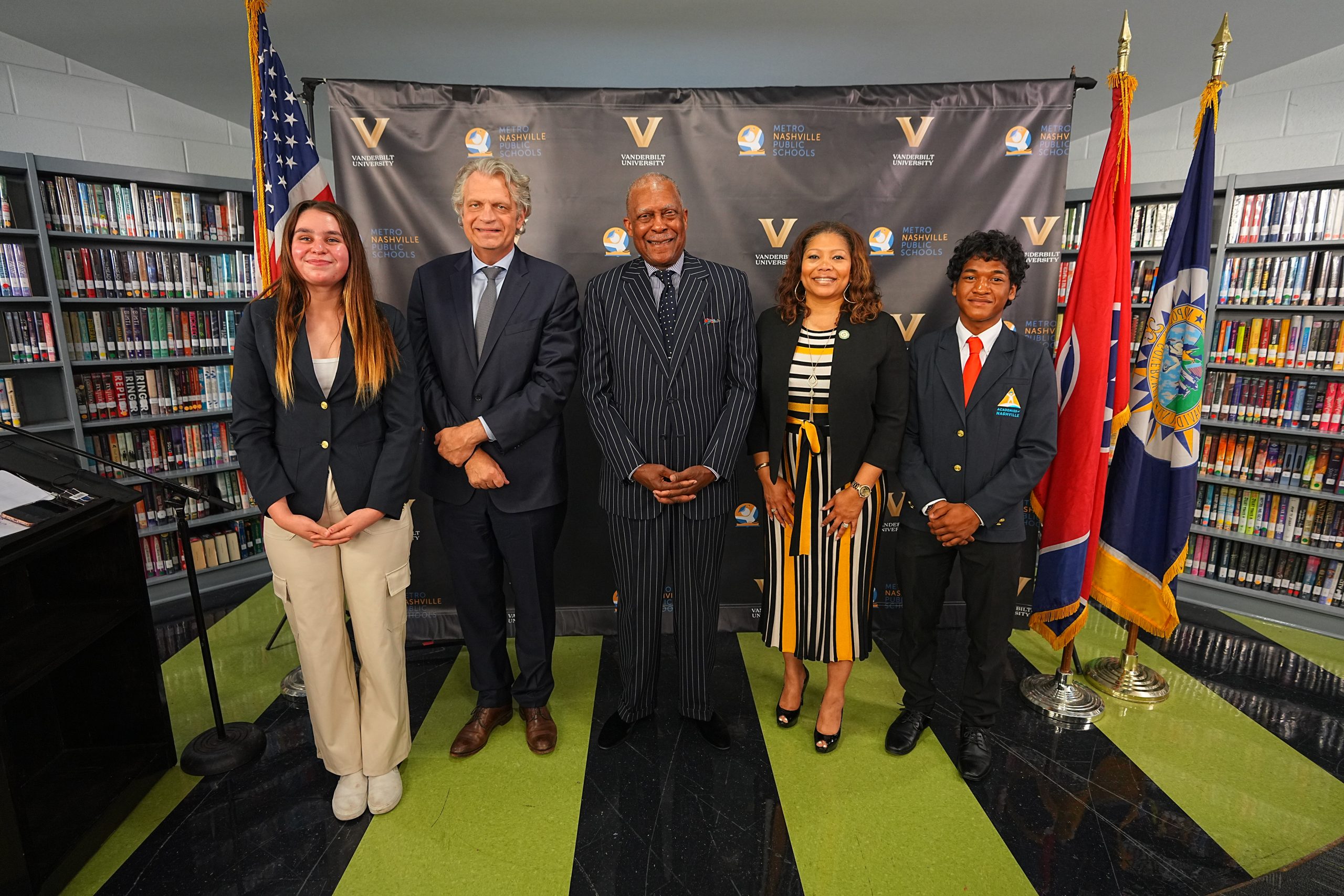 Vanderbilt University and Metro Nashville Public Schools announce a new partnership to boost college admissions from Nashville schools at a May 1 news conference.