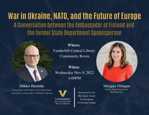 Suomen suurlähettiläs keskustelee “Sota Ukrainassa, NATO ja Euroopan tulevaisuus” 9. marraskuuta