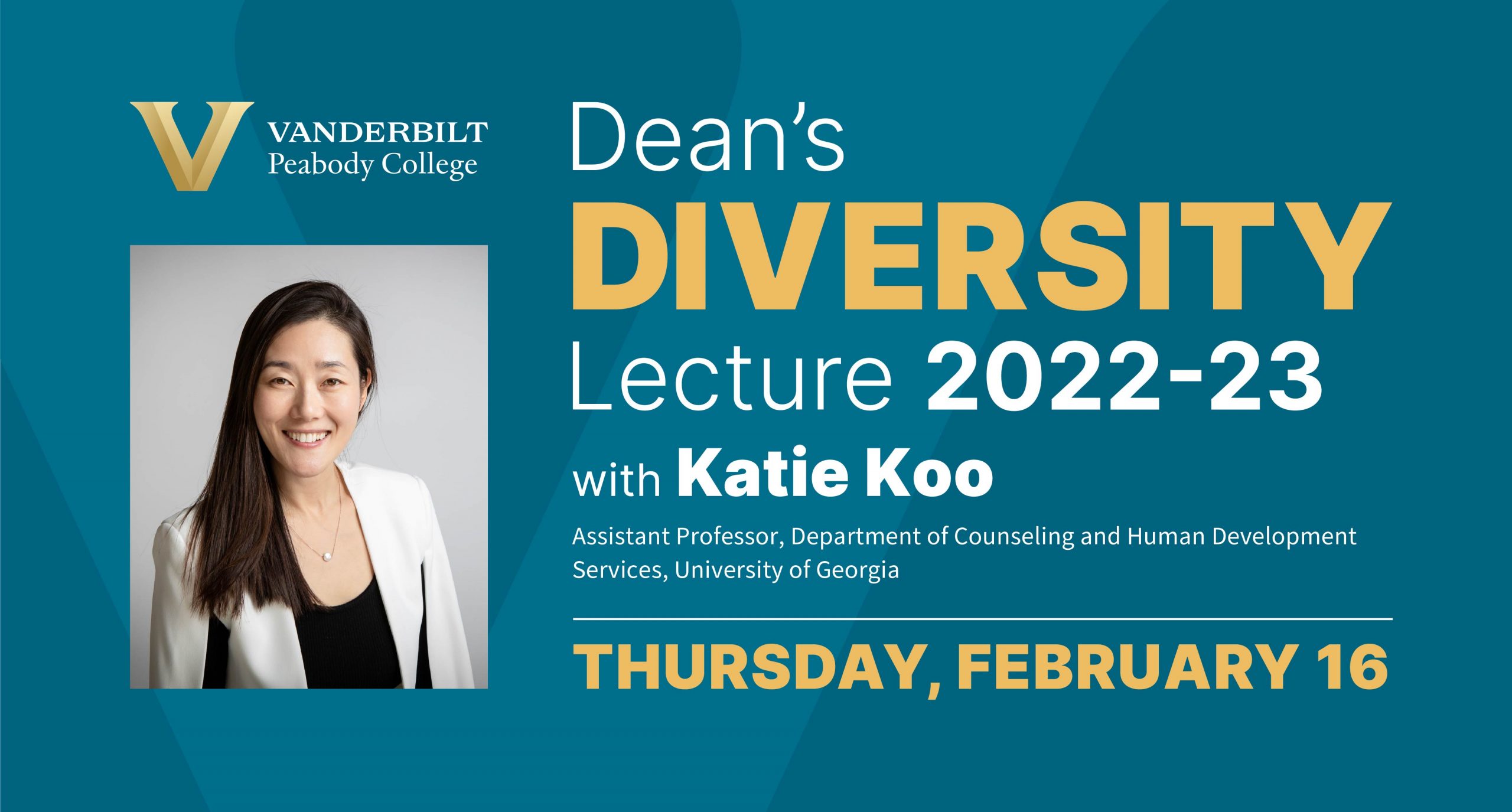 Promotional graphic for February 16 Dean's Diversity Lecture