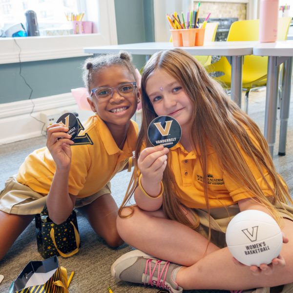 Two female Roberts Academy students