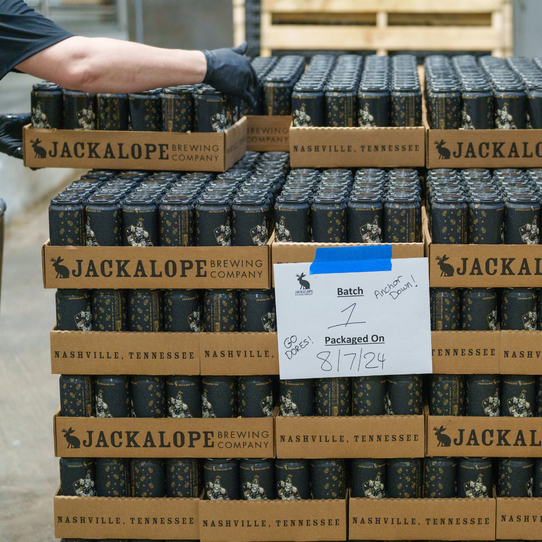 First pallet of Jackalope's Conquer and Prevail Pale Ale.