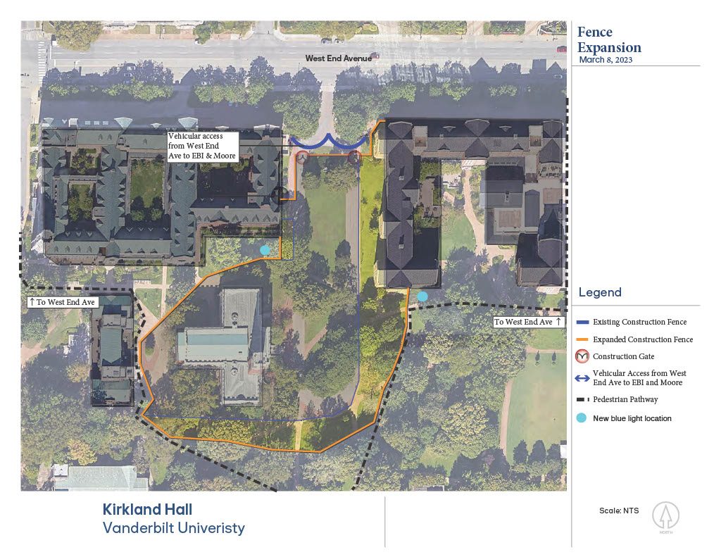 Kirkland Hall fencing to be expanded beginning March 8 Vanderbilt