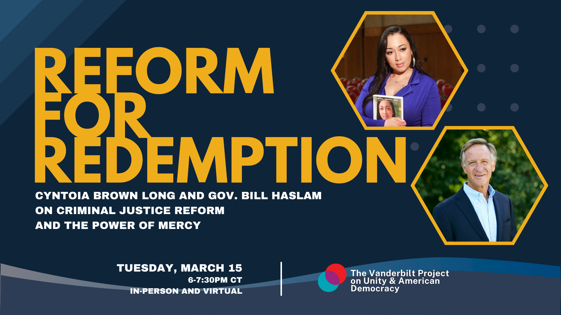WATCH: Author and advocate Cyntoia Brown Long, former Tennessee Gov. Bill Haslam to discuss criminal justice reform