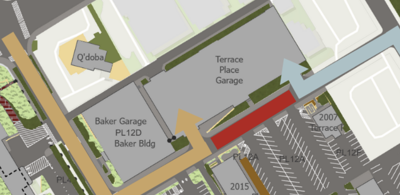 Portion of Terrace Place to close July 9–11; garage will host annual, daily and hourly parking options