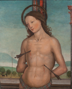 St. Sebastian (1510) by the master known as Pseudo Granacci, tempera with oil on panel, has been recently restored.