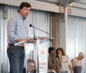 Taylor speaks about his work on the board of directors of Atlanta nonprofit Food Well Alliance, which connects members of Atlanta’s local food movement to build healthier communities. Grants from the James M. Cox Foundation helped create the organization, and have helped it grow. (JENNI GIRTMAN)