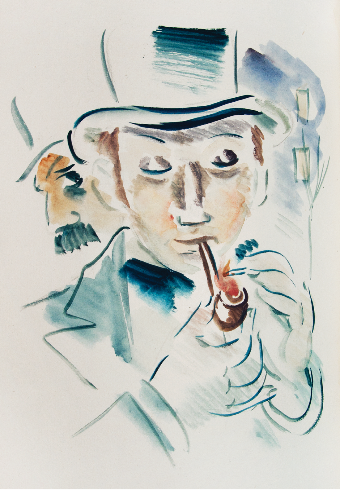 The program cover for the Verlaine celebration featured this watercolor illustration by artist László Barta (1902–1961) under the name of Brutus, for a 1936 edition of a collection of Verlaine’s poems titled Hombres.