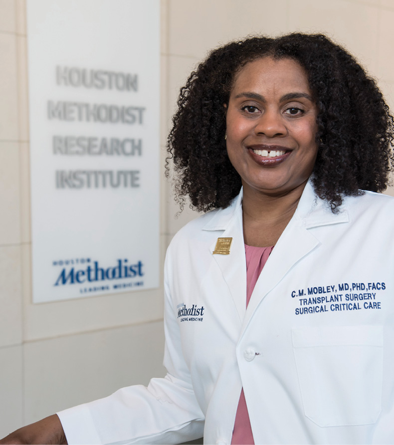 Dr. Constance Mobley is among only 14 female African American physicians in the U.S. who are abdominal transplant surgeons. She directs the surgical and liver intensive care unit for Houston Methodist Hospital. Photo by Tommy Lavergne