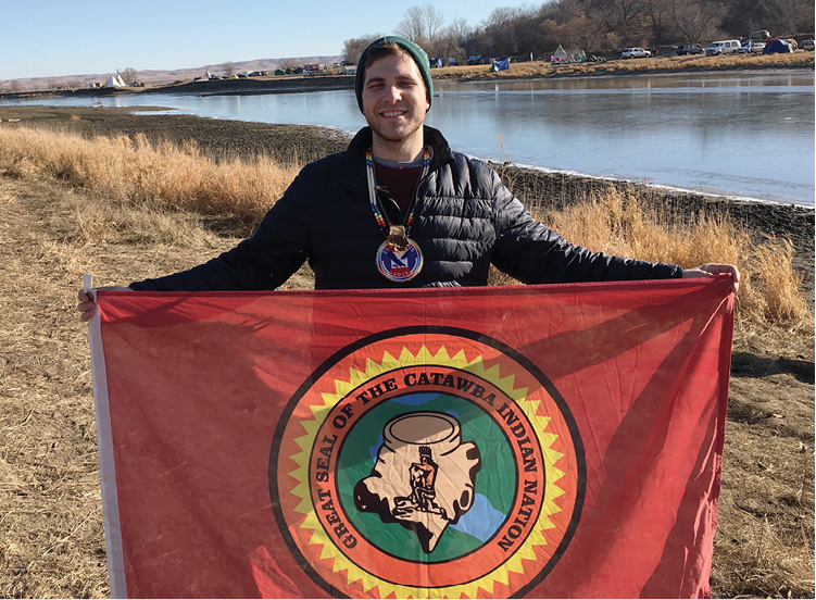 George-Warren joins other tribes in showing solidarity with the Standing Rock Sioux of North Dakota, whose ancestral lands and drinking water are being threatened by the Dakota Access Pipeline. (Photo courtesey of DeLesslin George-Warren)