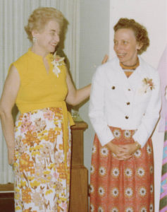 Fran Hardie, right, and Eleanor Morrissey at a Vanderbilt library event in the 1970s (VANDERBILT SPECIAL COLLECTIONS)