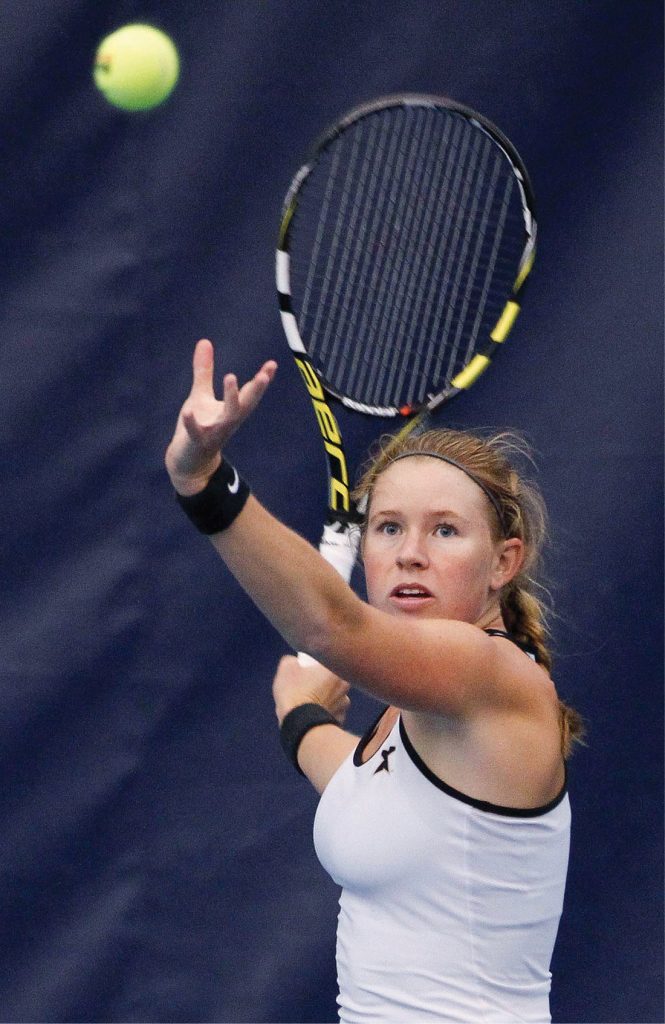 ITA All-American Frances Altick fights for a win against Stanford.