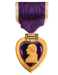 This Purple Heart medal was awarded to Vanderbilt student John Manchester, who served during World War II.