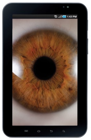 Smartphone with photo of eyeball