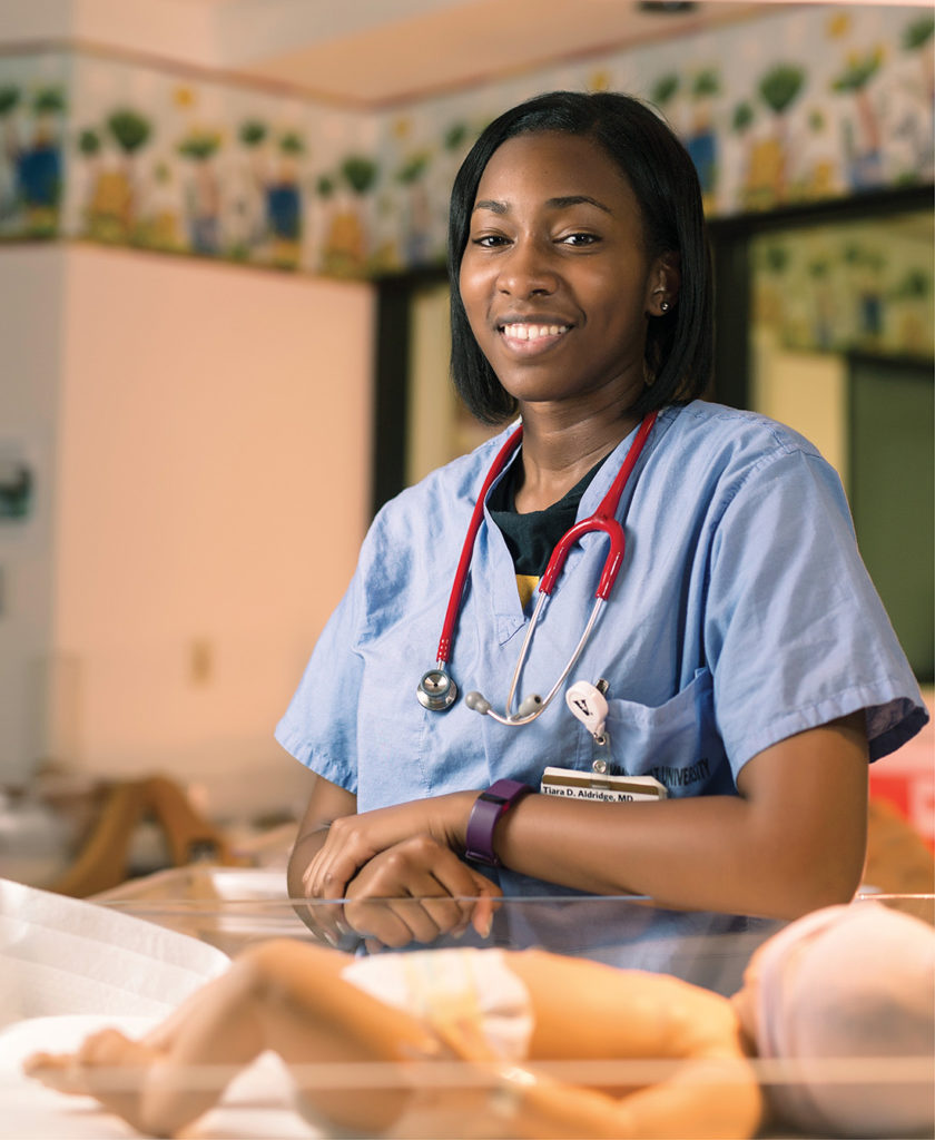 Dr. Tiara Aldridge was able to pursue a Vanderbilt education—and achieve her lifelong dream of becoming a physician—thanks in part to the Levy Scholarship. (JOE HOWELL)