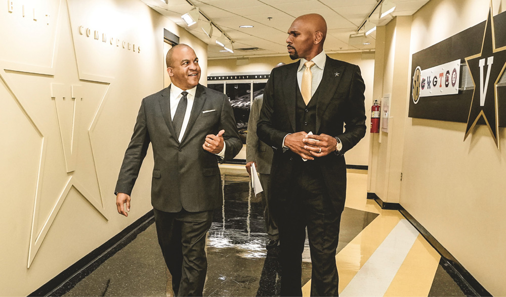 photo of Malcolm Turner and Jerry Stackhouse touring Vanderbilt's athletics facilities