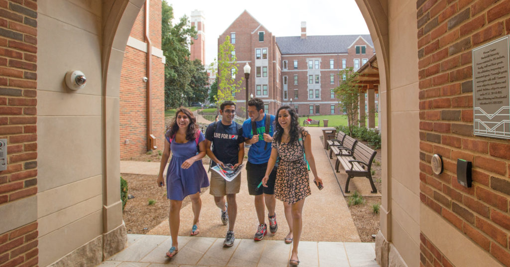 Warren and Moore colleges, completed in 2014 on the former site of Kissam Quadrangle, expanded the residential colleges concept to upperclass students. E. Bronson Ingram College will welcome additional upperclass students when it opens this fall. (JOHN RUSSELL)