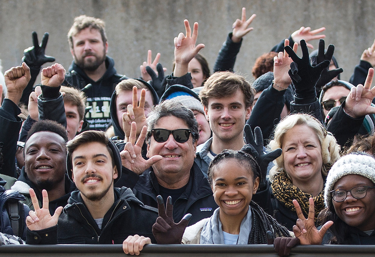 Zeppos joined members of the Vanderbilt community, including Provost and Vice Chancellor for Academic Affairs Susan R. Wente, to commemorate the life and legacy of Rev. Martin Luther King Jr. at the 2018 Nashville Freedom March in January. (JOE HOWELL)
